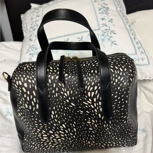 Fossil Black and Cream Satchel